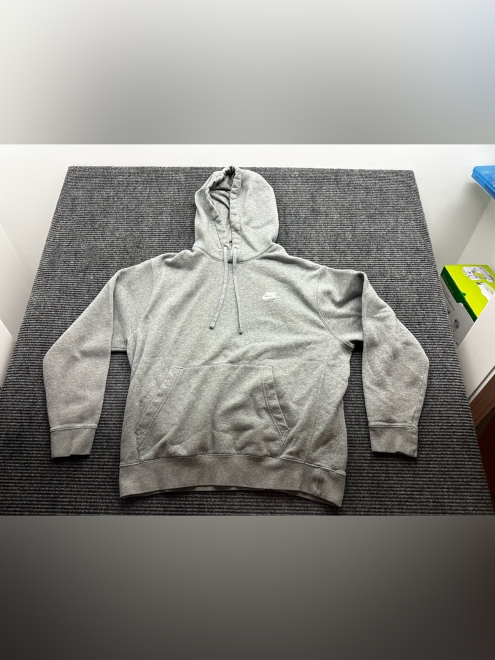 Nike Sportswear Hoodie Mens Large Gray Swoosh Fleece Pullover Hooded Sweatshirt